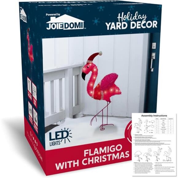 Flamingo Christmas Decoration, 30 LED Warm White Yard Light for Xmas Event Decor - Picture 7 of 8